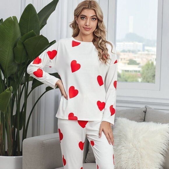 Sweetheart Long Sleeve Top and Joggers Set - Picture 1 of 3